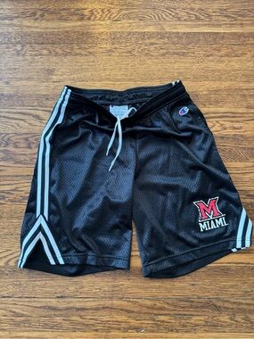 MIAMI UNIVERSITY (REDHAWKS) vintage style (Champion) Black Miami Athletic Shorts